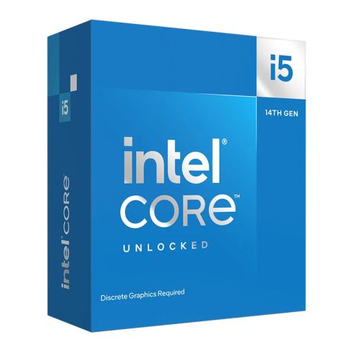 Intel Core i5-14600KF, CPU, 1700, 3.5 GHz (5.3 Turbo), 14-Core, 125W (181W Turbo), 10nm, 24MB Cache, Unlocked, Raptor Lake Refresh, No Graphics, NO HEATSINK/FAN Intel Core i5-14600KF, CPU, 1700, 3.5 GHz (5.3 Turbo), 14-Core, 125W (181W Turbo), 10nm, 24MB Cache, Unlocked, Raptor Lake Refresh, No Graphics, NO HEATSINK/FAN